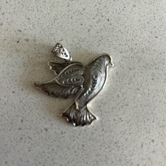 Hummingbird Sterling Silver Wire Work Pendant - Picture 2 of 3
